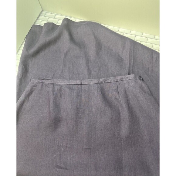 Lafayette 148 New York Maxi Skirt Side Slit 100% Linen Purple New Beachy - Picture 5 of 12